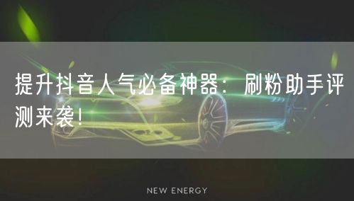 提升抖音人气必备神器：刷粉助手评测来袭！