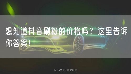 想知道抖音刷粉的价格吗？这里告诉你答案！