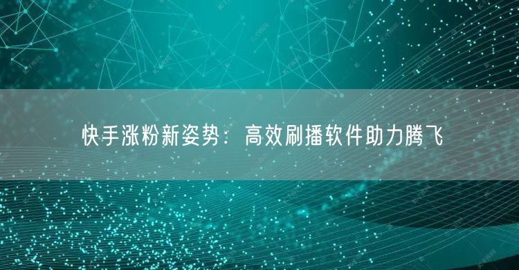 快手涨粉新姿势：高效刷播软件助力腾飞