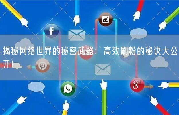 揭秘网络世界的秘密武器：高效刷粉的秘诀大公开！