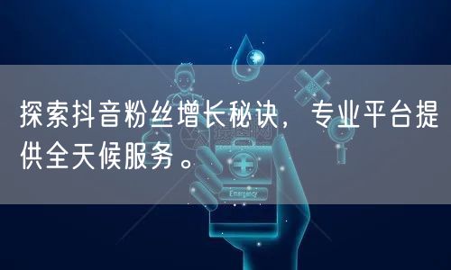 探索抖音粉丝增长秘诀，专业平台提供全天候服务。