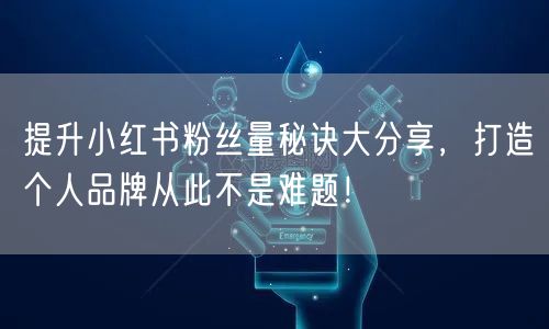 提升小红书粉丝量秘诀大分享，打造个人品牌