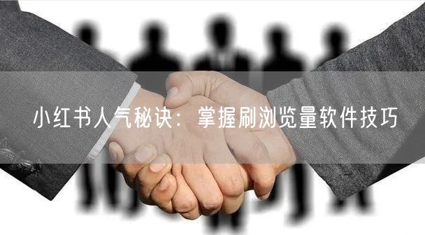 小红书人气秘诀：掌握刷浏览量软件技巧