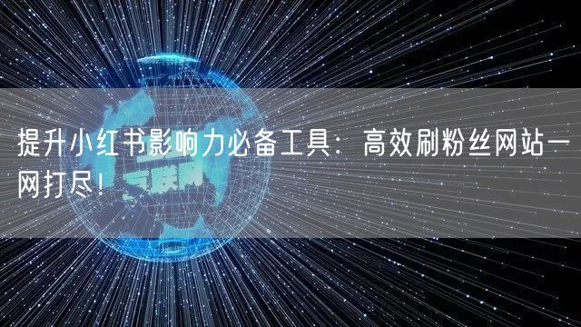 提升小红书影响力必备工具：高效刷粉丝网站