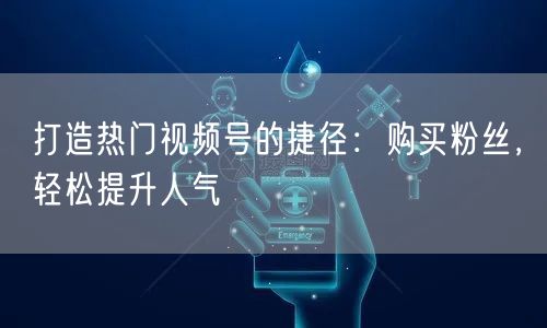 打造热门视频号的捷径：购买粉丝，轻松提升人气