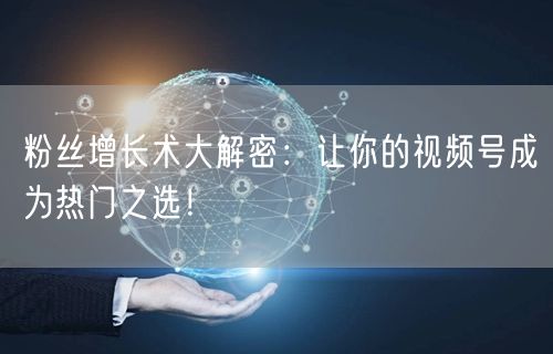 粉丝增长术大解密：让你的视频号成为热门之选！