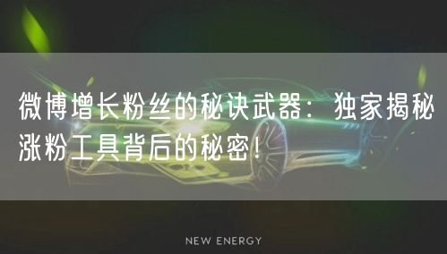 微博增长粉丝的秘诀武器：独家揭秘涨粉工具背后的秘密！