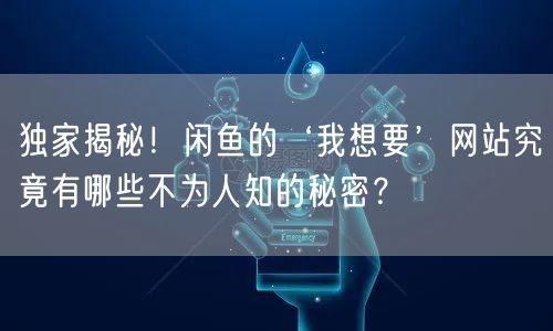独家揭秘！闲鱼的‘我想要’网站究竟有哪些不为人知的秘密？