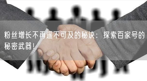 粉丝增长不再遥不可及的秘诀：探索百家号的