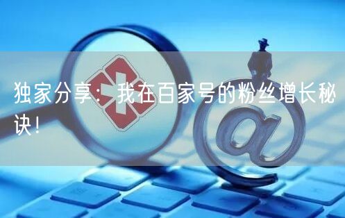 独家分享：我在百家号的粉丝增长秘诀！