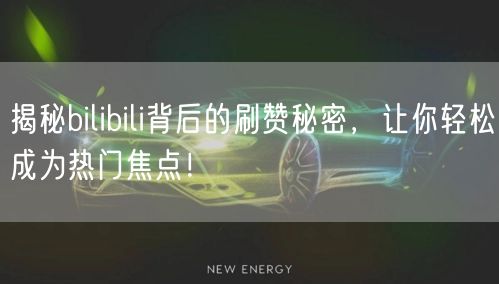 揭秘bilibili背后的刷赞秘密，让你轻松成为热门焦点！