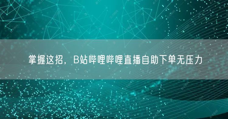 掌握这招，B站哔哩哔哩直播自助下单无压力