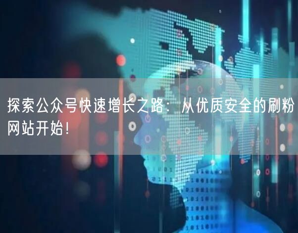 探索公众号快速增长之路：从优质安全的刷粉