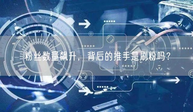 粉丝数量飙升，背后的推手是刷粉吗？