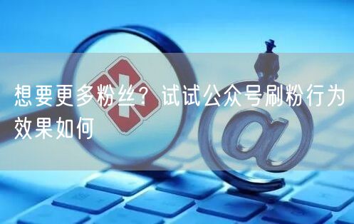 想要更多粉丝？试试公众号刷粉行为效果如何