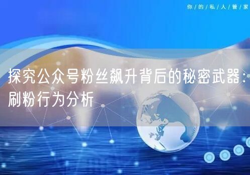探究公众号粉丝飙升背后的秘密武器：刷粉行为分析