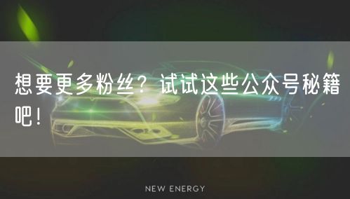 想要更多粉丝？试试这些公众号秘籍吧！